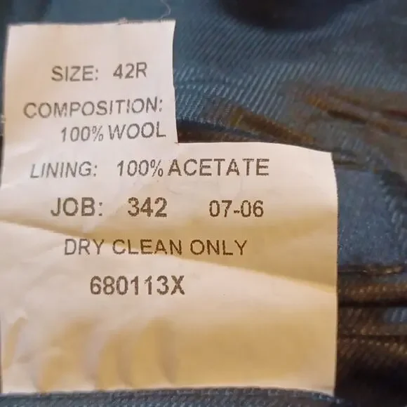 Jos .A.Bank Men's Black Single Breasted Jacket. Size 42R